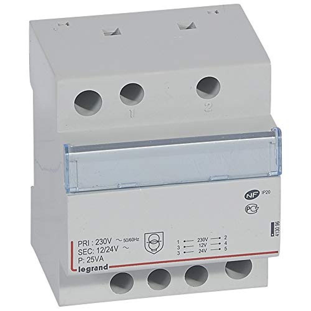 Legrand 413096 Trasformatore di sicurezza 12/24 V 25 va - NUOVO 