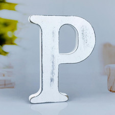 6 Inch Rustic White Wood Letters Unfinished Wood Letters for Wall Decorative Whi