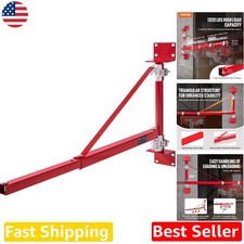 Industrial Wall Mount Jib Crane 1320lb Capacity Swing Arm Red Coated