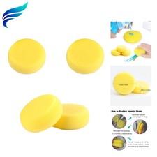 4 Pcs Round Painting Sponge 2.96inch Yellow Craft Sponges Clay Sponge for Fac...