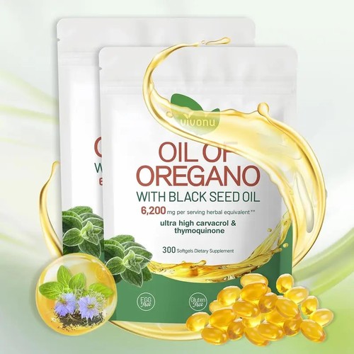 VivoNu Organic Oregano Oil with Black Seed 6000mg, 300 Softgels，Free Shipping - Picture 8 of 11