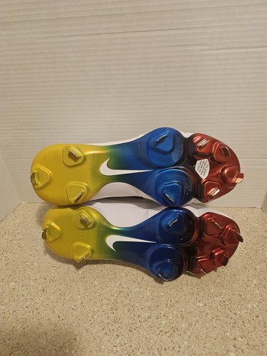Nike Force Zoom Trout 9 Pro Metal Baseball Cleats White Size 9 Sneakers Rainbow - Picture 7 of 8