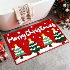 Christmas Bathroom Rugs, 20"x32" Christmas Bath Mats, Non Slip Washable Bath ...
