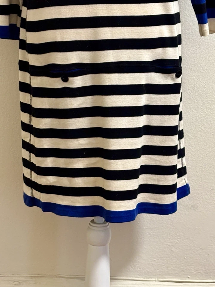 Mini Vestido Rykiel Algodón Rayas Con Detalles Azules M Foto 3 de 4