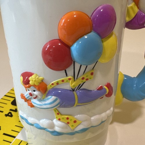 Vintage Barnum & Bailey Collector's Plastic Circus Clown Mug Multicolor Balloons - Picture 15 of 17