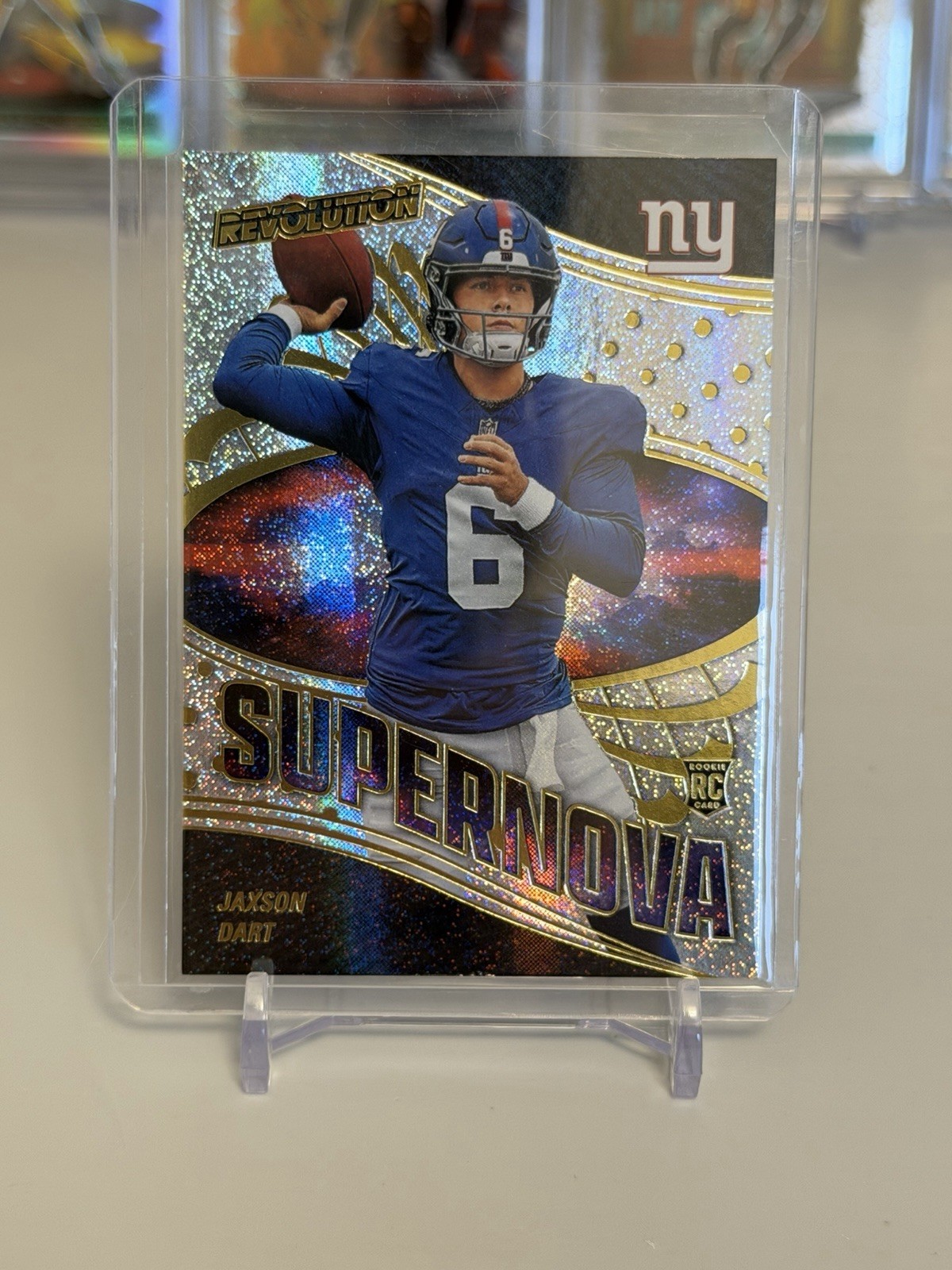 2025 Panini Revolution Jaxson Dart Supernova Neutron /30 RC SSP #8 Giants