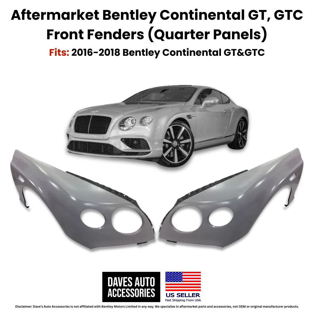 Aftermarket 16-18 Bentley Continental GT GTC Left + Right Fender Panels Set
