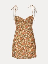 REALISATION Devon 70s Floral Silk Mini Dress - S