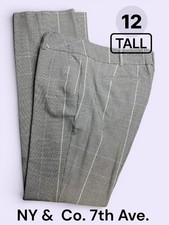 NY  Co. 7th Ave. Design Studio Dress Pants 12 Tall Gray Plaid