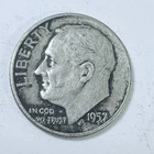 1957 Silver Roosevelt Dime - 90% Silver - Circulated Coin  #5480