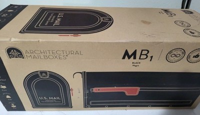 Architectural Mailboxes MB1 Steel Post Mount Black Mailbox Medium Capacity 