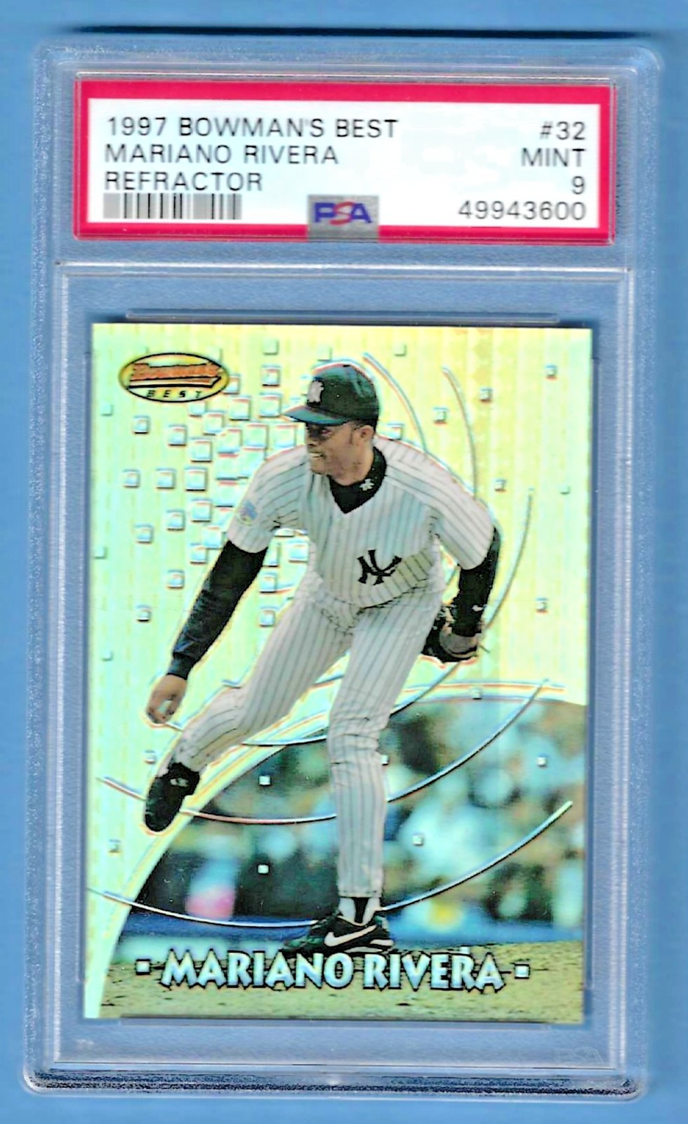 1997 Bowman's Best Refractor Mariano Rivera Yankees #32 PSA 9 #49943600 HOF 2019
