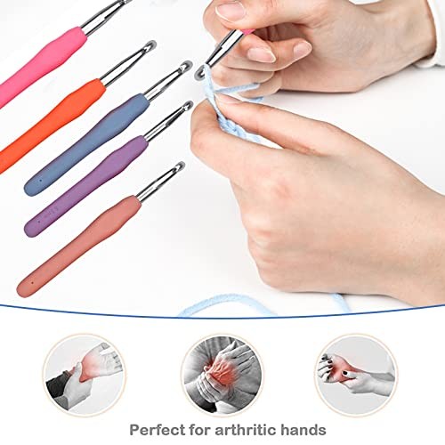 Häkelnadeln Set, Größe 6,5 mm 7,0 mm 8,0 mm 9,0 mm 10,0 mm weiche Griffe groß - Bild 5 von 5