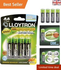 AccuDigital NiMH Rechargeable AA Batteries 4-Pack 1300mAh – Eco-Friendly Power 15.99 per battery