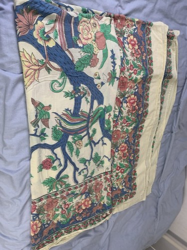 Vintage 40s Rare Indian The Life Of Tree Traditional Tapestry 105 /75 Inches - Picture 7 of 7
