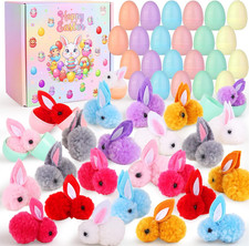 Easter Egg Fillers for Kids Boys Girls Toddlers - 24 Pack Prefilled Easter Eggs