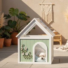 FSC-Certified Cedar Indoor Cat House with Clear Acrylic Roof   Wooden Pet House