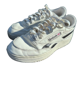 2023 Reebok Club C Revenge Women's 7 Chalk Black Classic Leather Sneakers Retro