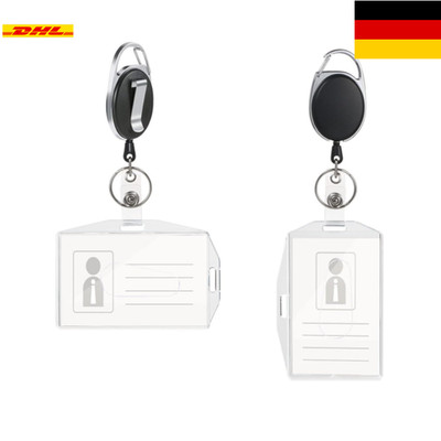 2 Stück ID-Kartenhalter | Retractable Schlüsselrolle | Hartplastik