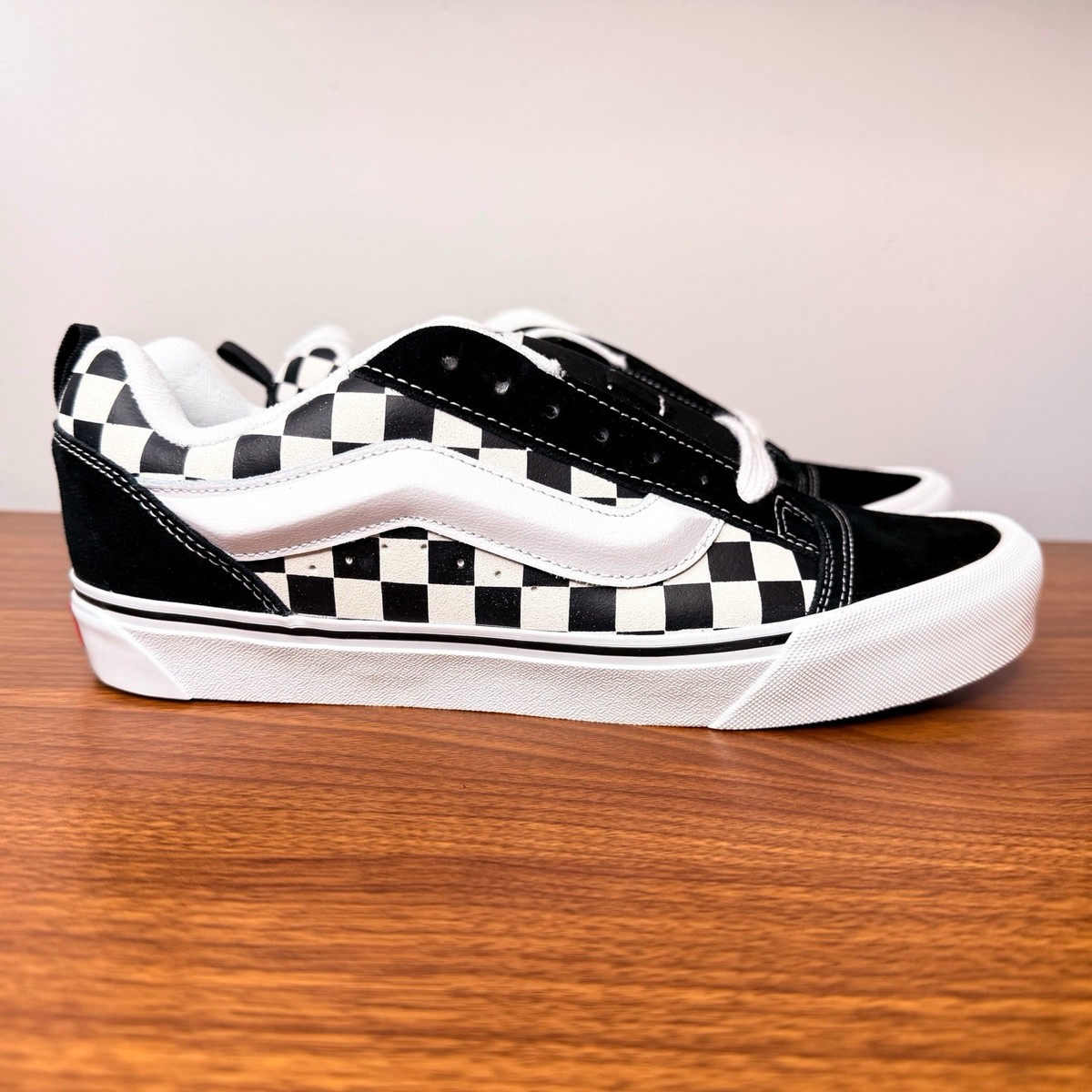 NEW Vans Knu Skool Checkerboard Black & White Low Top Lace  display picture 3