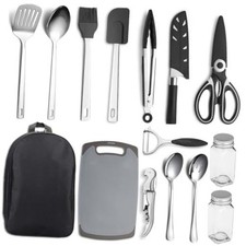 Camping Cooking Set 15 Pack, Camping Cookware, Camping Supplies, Portable