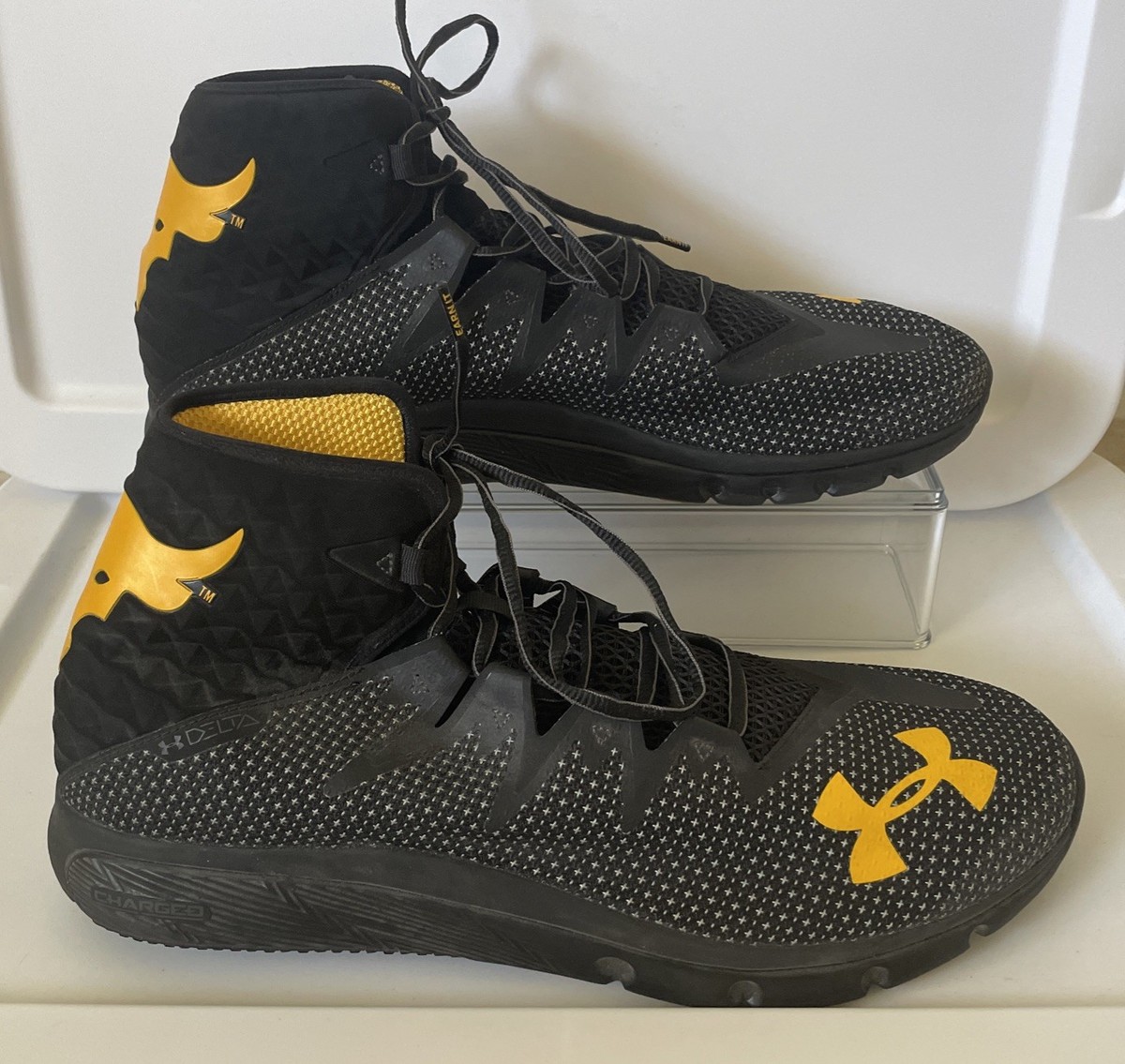 Under Armour スパイクシューズ ブラック/イエロー Under Armour Project Rock Delta Highlight 3000251-100 Black