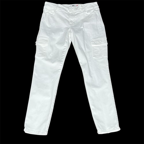 Jeans cargo CABI bianchi skinny misto cotone spandex stile #6495 donna taglia 12 - Foto 2 di 12
