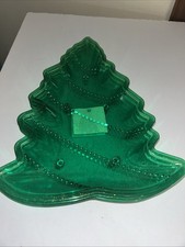 Lot of 3 Green Plastic Christmas Tree Shaped ...