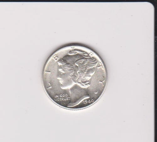 1940 Mercury dime Au-Unc nice coin 90% Silver