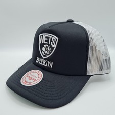 Mitchell & Ness Brooklyn Nets NBA Trucker Adjustable Snapback Cap Hat Black NWT