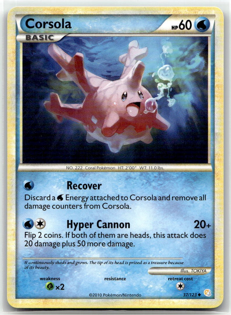 Corsola Uncommon HeartGold SoulSilver 37/123 NM