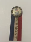 GAR celluloid medal -GAR Vermont- red white blue ribbon