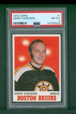1970 Topps Hockey Card - #1 Gerry Cheevers, PSA 8 NM/MT