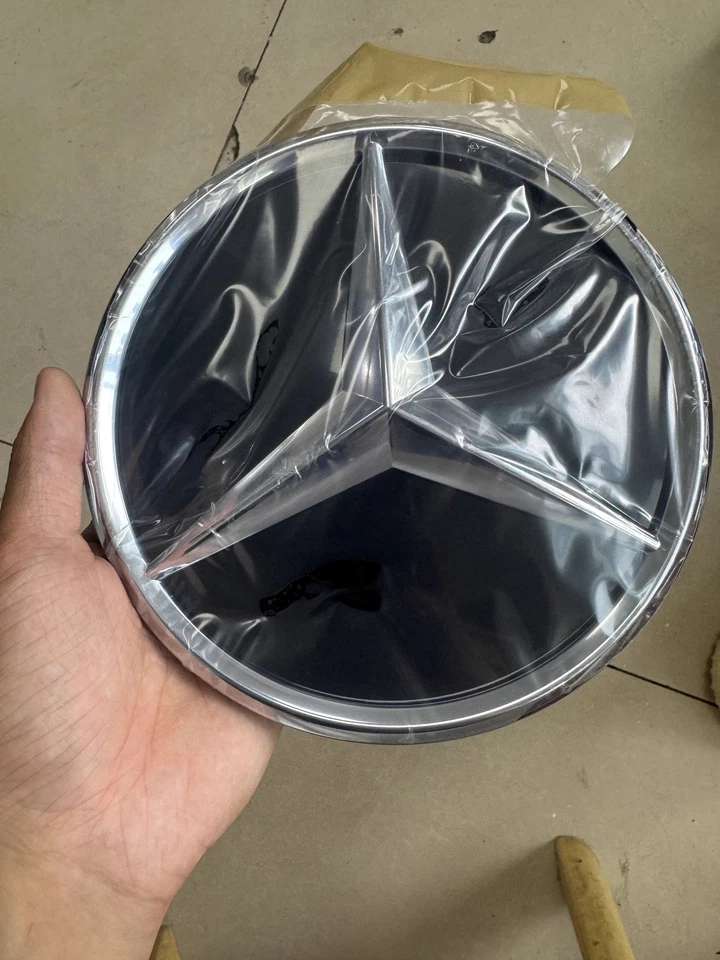 Front Chrome Grille 3D Star Emblem Fit For Mercedes-Benz W205 C300 C350 C63 AMG Foto 3 de 4