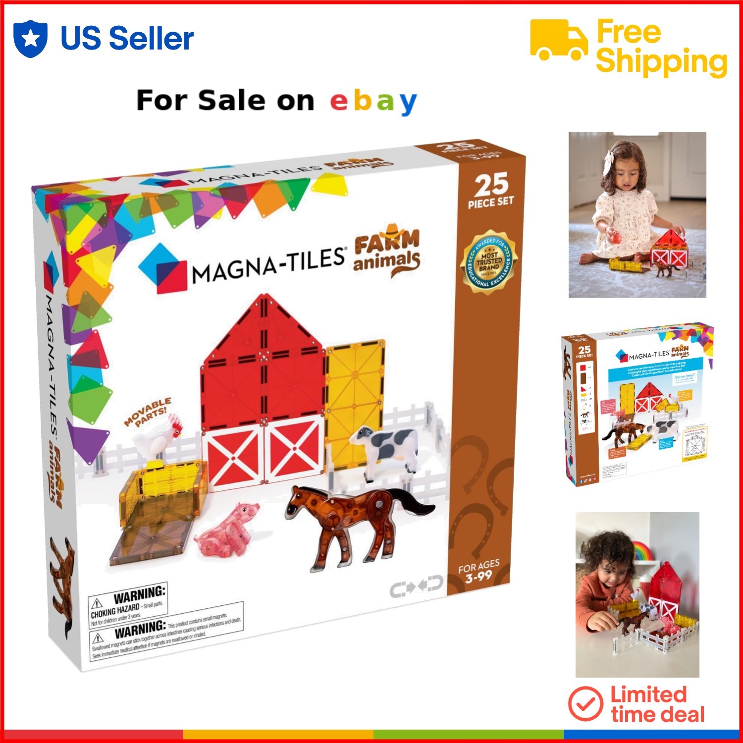Farm Animals Magnetic Toy Set 25 Pieces Imaginative Play for Kids Development