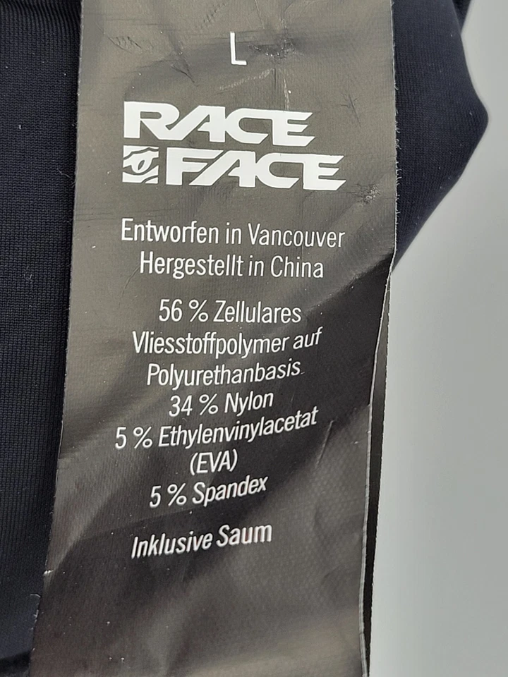 Race Face Bicicleta Bicicleta Flanco Núcleo D3O Protección Negro Grande Foto 3 de 4