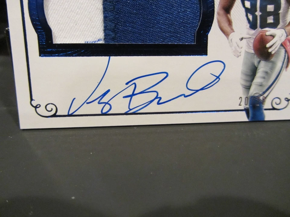 Panini Flawless Blue On Card Autograph Jersey Cowboys Dez Bryant 20/20 2015 - Image 2 of 4