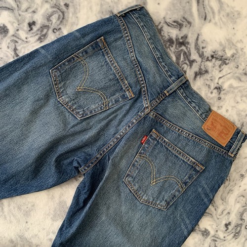 Levis Levi Strauss 501 Blu Denim jeans taglio dritto regolare da uomo  chiusura a bottone W29 L32 | eBay
