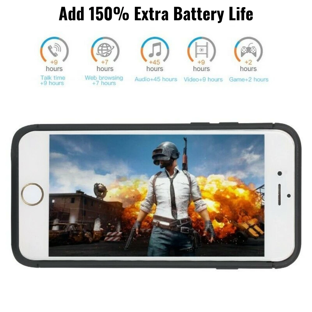 Power Bank Charging Cover For iPhone 8 7 6 Plus SE External Charger Battery Case