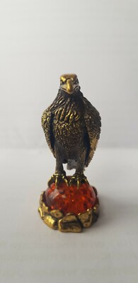 Brass/ Bronze Eagle on a amber Statue Ornament