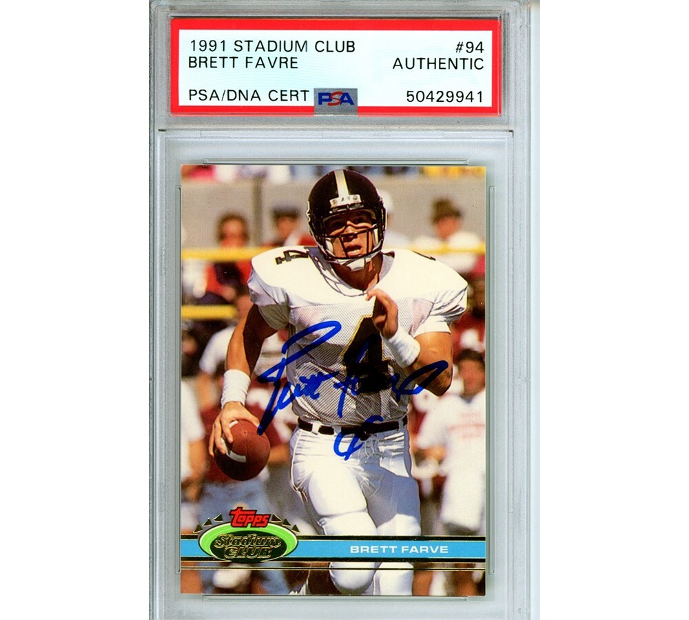 Brett Favre Autographed Signed Atlanta Falcons 1991 Stadium Club #94 Encapsulated Card 