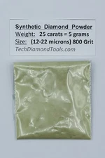 Polishing Lapping Diamond Powder 200,000 to 400 Grit Mesh Weight 25 Carat 5 Gram