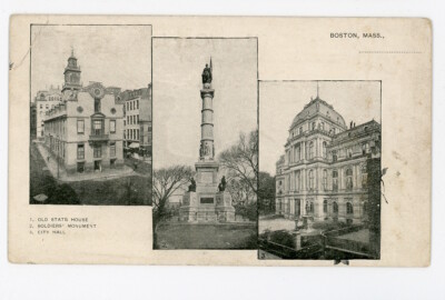 MA, Boston. MULTIPLE VIEWS OF BOSTON. Very Early Private Mailing Card