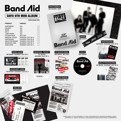 DAY6 アルバム　まとめ売り DAY6 9th Mini Album Band Aid ROCK BAND Ver. CD+P.Book+P.Card+