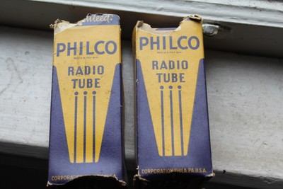 NOS pair Philco 6A5G triode tubes