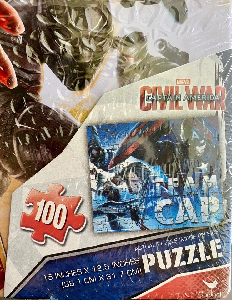 Marvel Superhero Team Stark/Team Cap 100 Pc Puzzle In Lunch Box New Sealed - Image 3 of 4