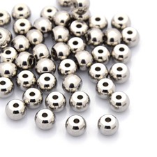 50pcs 304 Stainless Steel Metal Beads Rondelle Smooth Loose Spacers Craft 7x5mm
