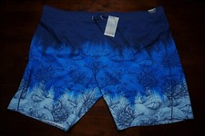 Roundtree  Yorke Men's Swim Trunks 4XB Big Man Blue - Mesh Lined 4 Pockets NWT