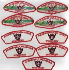 Potawatomi Area Council Lot of 9 Shoulder Patches CSP [CSP-1769]