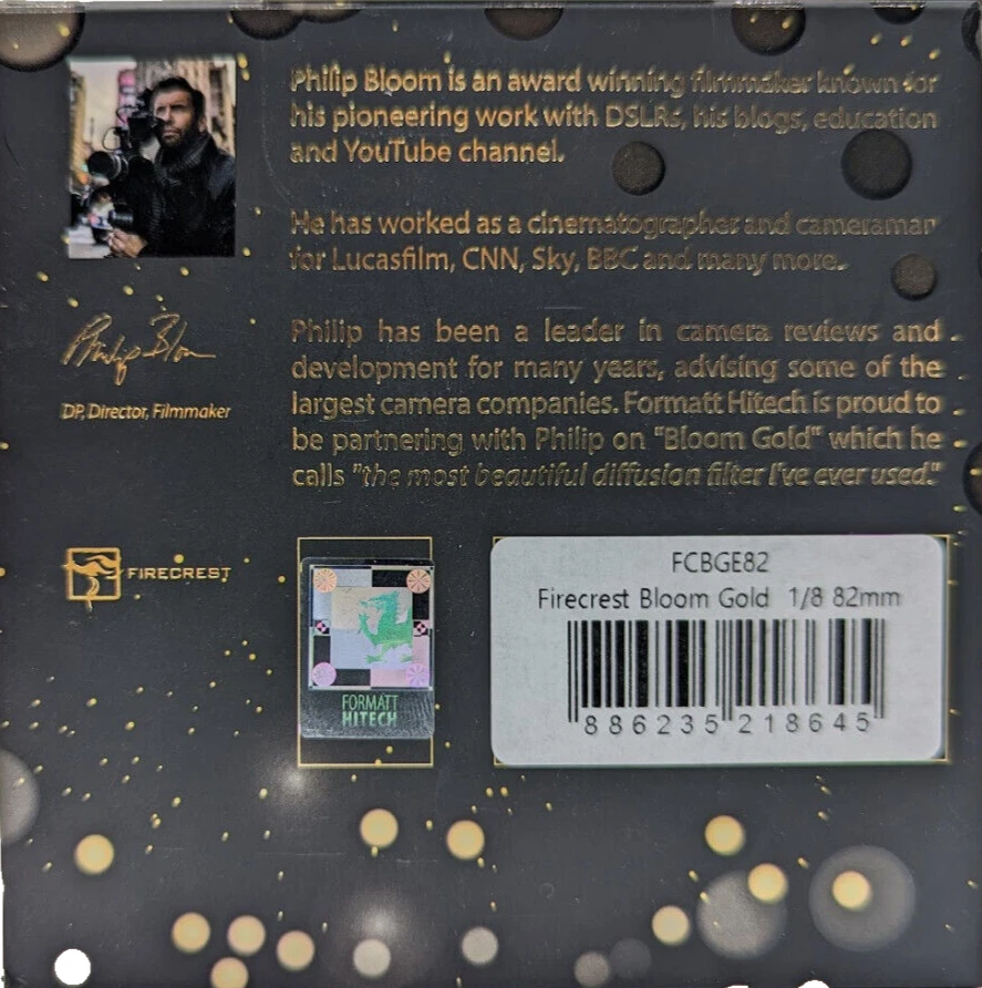 Formatt Hitech Firecrest Bloom Gold 82mm Filter 1/8 - Gold Frame - Softens Image - Image 2 of 4